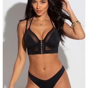 Bikini top No tags never worn. Sexy and supportive. Halter strap tie behind neck